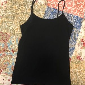 Black tank top with adjustable straps